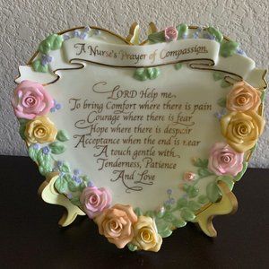 The Bradford Exchange "A Nurse's Prayer of Compassion" Plate with Stand